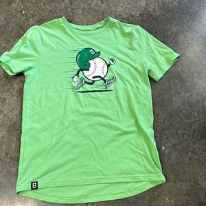 YL UA baseball tee shirt. Light green. Good condition